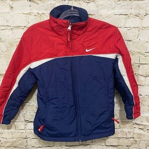 Vintage Nike Blue Red Reversible Windbreaker Fleece Jacket